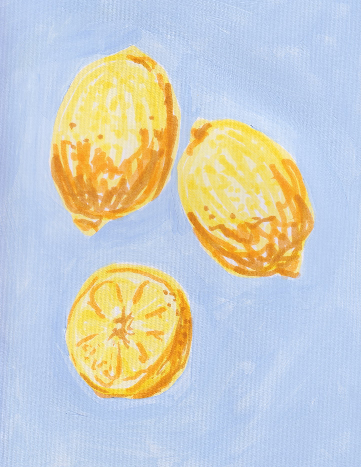 Lemons on blue